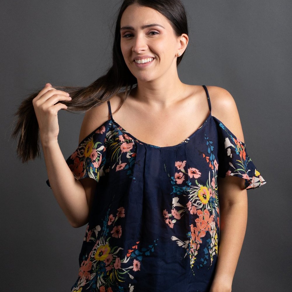 NWOT Blue Floral Off the Shoulder Top by Joie